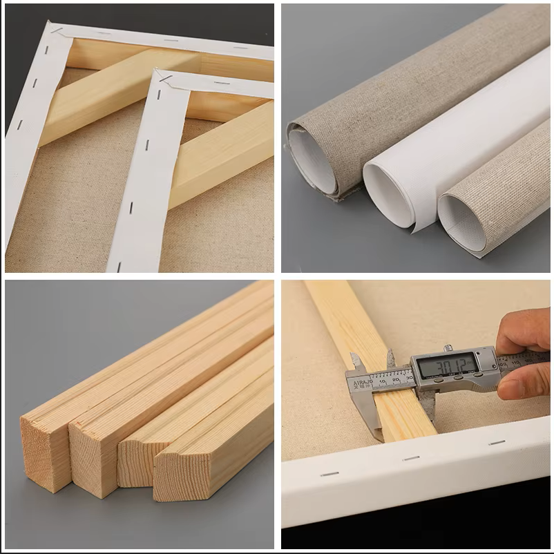 10 Pack Stretched Canvases with Multi Size Pack, 3x3, 5x7, 7x9, 9x12, 11x14, for Painting, Acrylic Pouring, Oil Paint & Watercolor Art Media