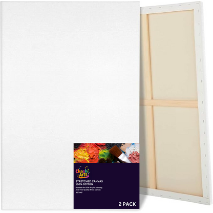 30x40 Inch Large Stretched Canvas – 2 Pack | 100% Cotton, Ready to Paint